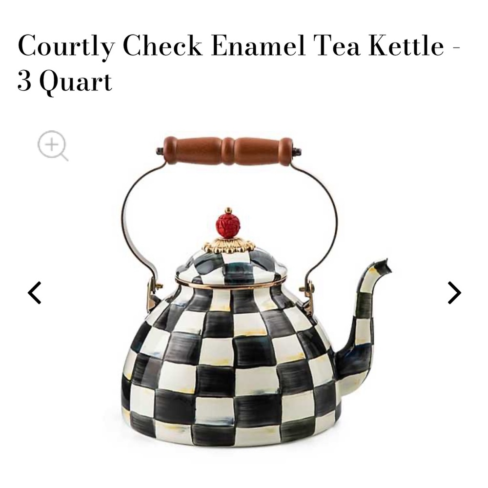 Brand New/ Courtly Checked MACKENZIE-CHILDS tea kettle.